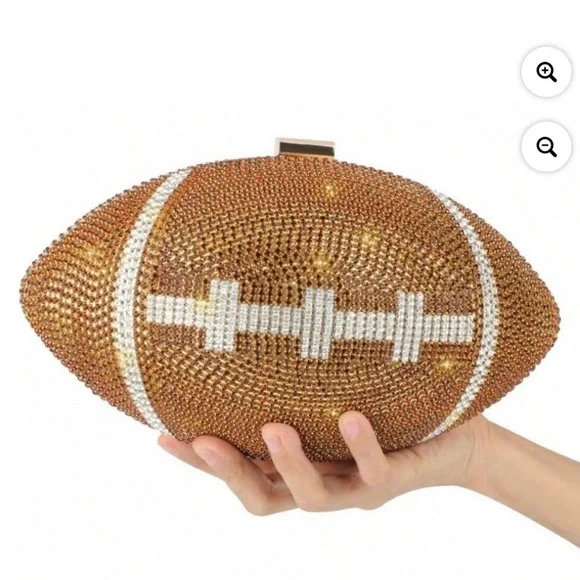 Gold Crystal Football Clutch - Picture 2 of 4